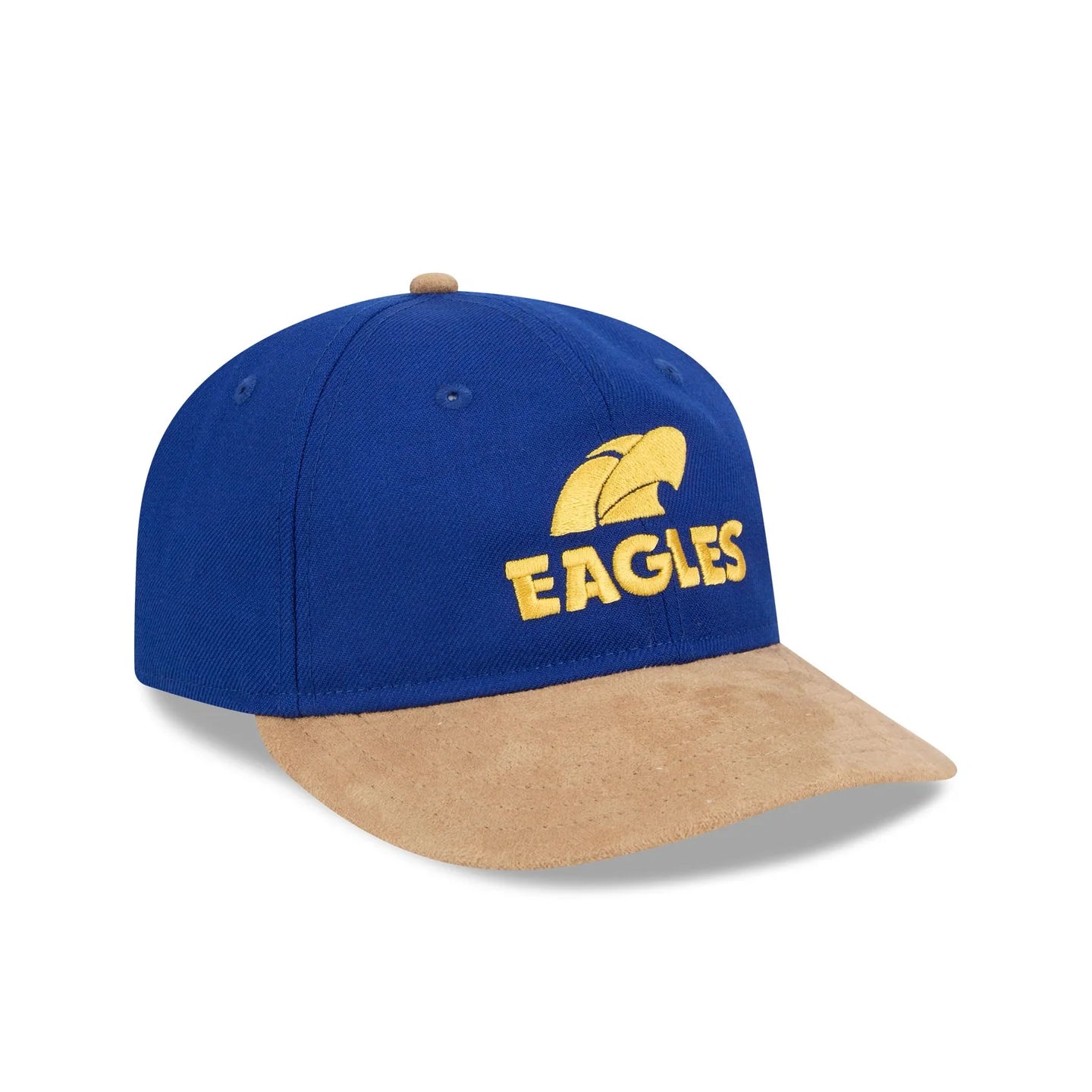 West Coast Eagles Hat - AFL 2025 Retro Contrast Suede 9Fifity Strapback Cap - New Era